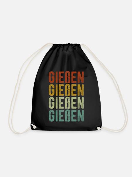 Gießen Stadt Retro Vintage - Turnbeutel - Schwarz