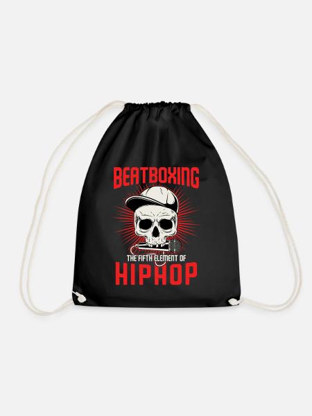 Beatboxing Hip Hop - Vocal Percussion Beatboxer - Drawstring Bag - black