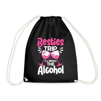 Besties Trip Holiday Trip Holiday Gift - Drawstring Bag - black - Front