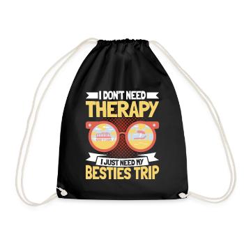 Besties Trip Holiday Trip Holiday Gift - Drawstring Bag - black - Front