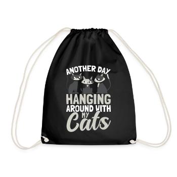 Cats Cat Owner Pet Animals Gift - Drawstring Bag - black - Front