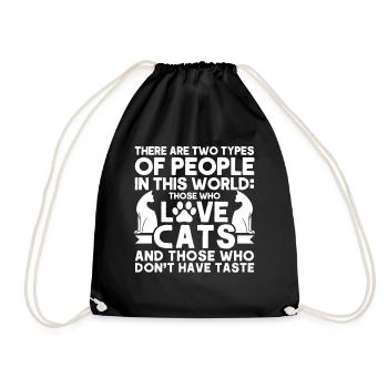 Cats Cat Owner Pet Animals Gift - Drawstring Bag - black - Front