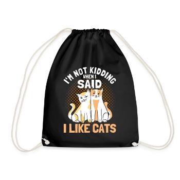 Cats Cat Owner Pet Animals Gift - Drawstring Bag - black - Front