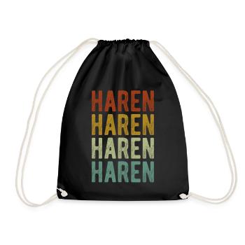 Haren Stadt Retro Vintage - Turnbeutel - Schwarz - Vorne
