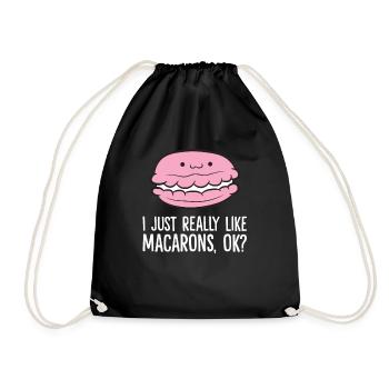 I Just Really Like Macarons, Ok? France Dessert - Drawstring Bag - black - Front