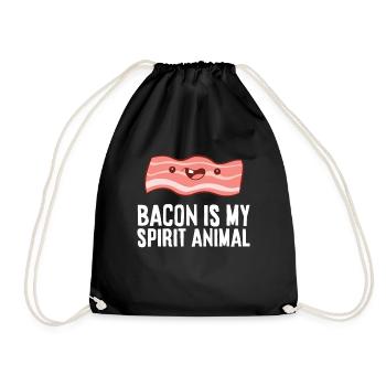 Speck ist mein Seelentier Lustiger Speck - Turnbeutel - Schwarz - Vorne