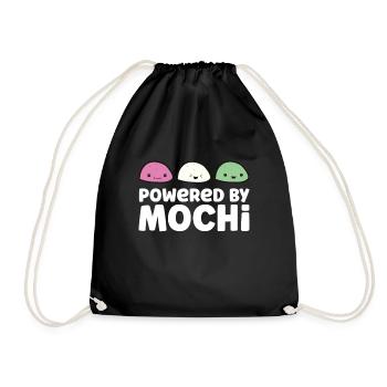 Powered by Mochi Japanisches Essen Kawaii Mochi - Turnbeutel - Schwarz - Vorne