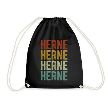 Herne Stadt Retro Vintage - Turnbeutel - Schwarz - Vorne