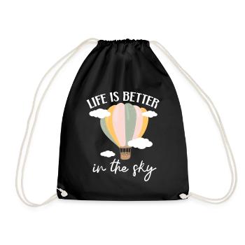 La vie est meilleure dans le ciel L’amour de la montgolfière - Sac de sport léger - noir - Devant