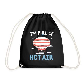 I'm full of hot air balloon lover balloonfa - Drawstring Bag - black - Front