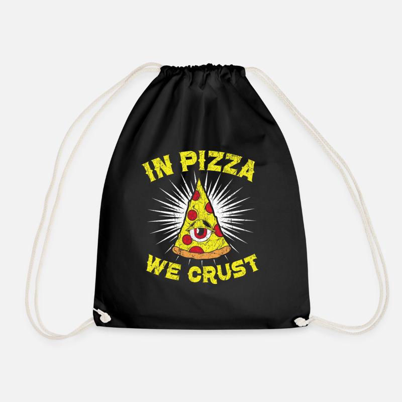 In Pizza We Crust Pizza Lover Italian Le - Drawstring Bag - black