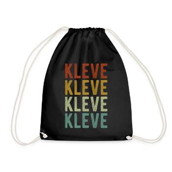 Kleve Stadt Retro Vintage - Turnbeutel - Schwarz - Vorne