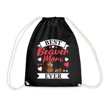 Best Beaver Mom ever Wildlife Animal Dam Na - Drawstring Bag - black - Front