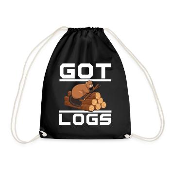 Got Logs Biber Wildlife Tier Kanada Damm Nagetier - Turnbeutel - Schwarz - Vorne