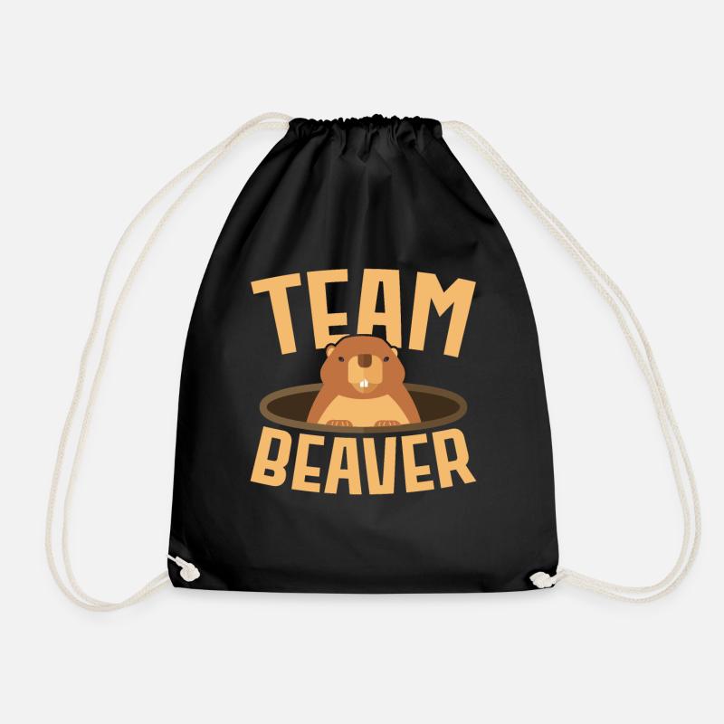 Team Biber Wildtier Tier Kanada Damm Nagetier - Turnbeutel - Schwarz