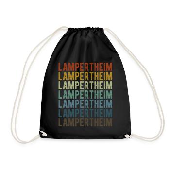 Lampertheim Stadt Retro Vintage - Turnbeutel - Schwarz - Vorne