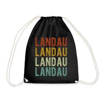 Landau Stadt Retro Vintage - Turnbeutel - Schwarz - Vorne