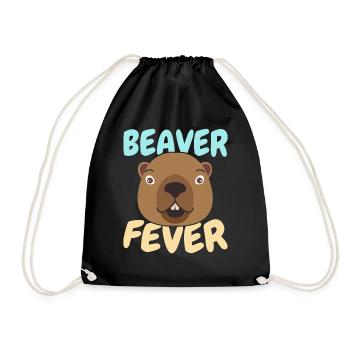 Beaver Fever Wildlife Canada Dam Rodent - Drawstring Bag - black - Front