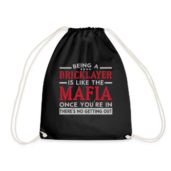 Construction Mason Profession Bricklayer - Drawstring Bag - black - Front