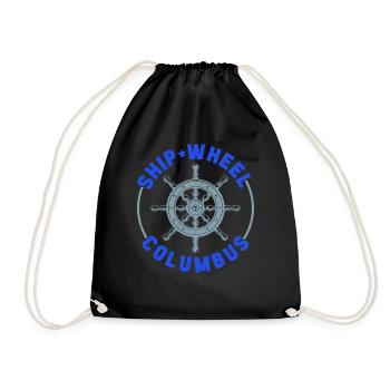 Ship Wheel Columbus Day Christopher Columbus - Drawstring Bag - black - Front