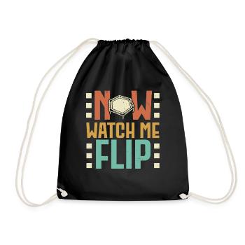 Now Watch Me Flip Trampolining Trampolin - Turnbeutel - Schwarz - Vorne