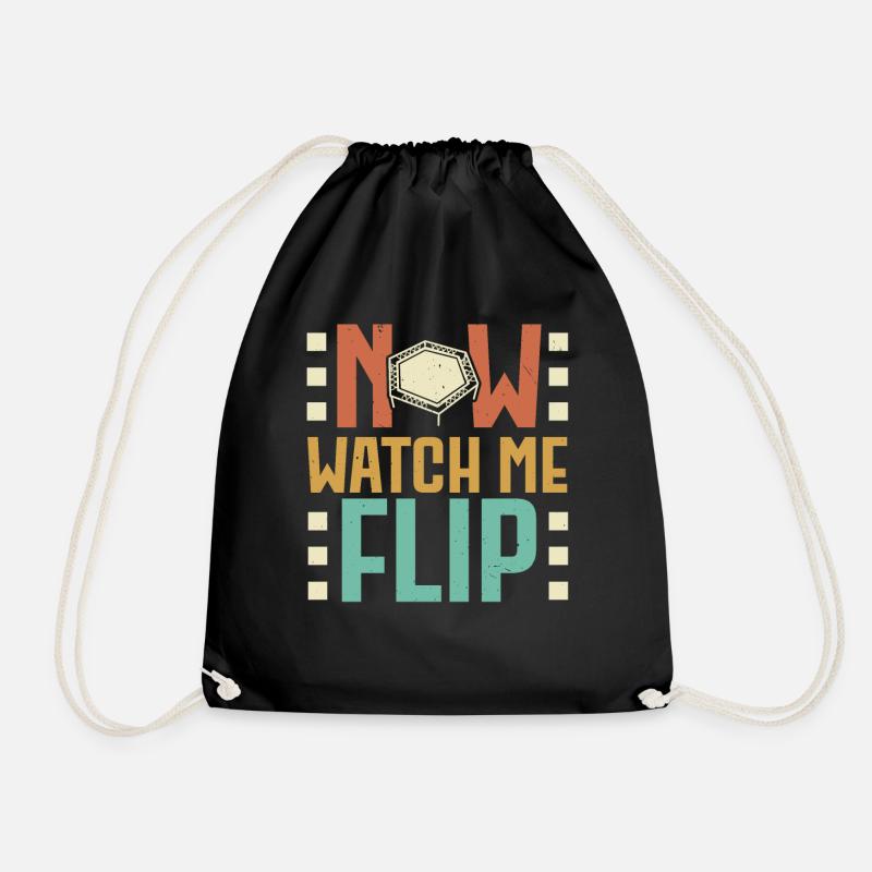 Now Watch Me Flip Trampolining Trampolin - Turnbeutel - Schwarz
