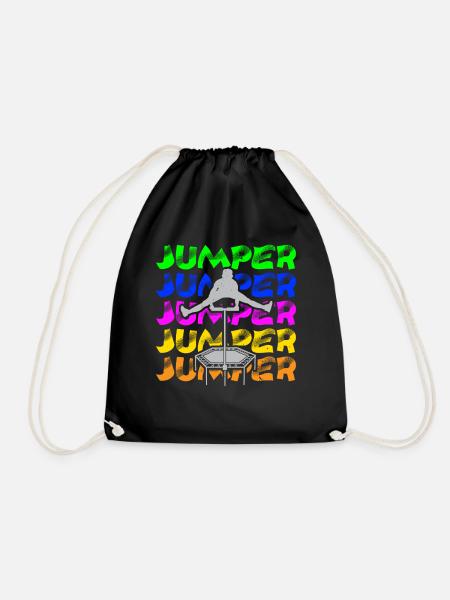 Trampoline Jumping Trampoline Trampoline Trampoline - Drawstring Bag - black