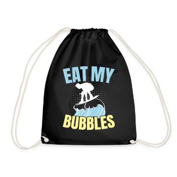 Eat My Bubbles Water Sports Waterskiing Waterskiing - Drawstring Bag - black - Front