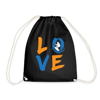 Waterskiing Water Sports Waterskiing Waterskiing - Drawstring Bag - black - Front
