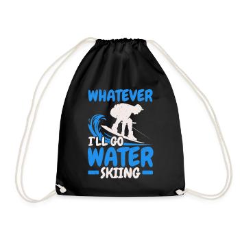 I go water skiing Waterskiing Water - Drawstring Bag - black - Front