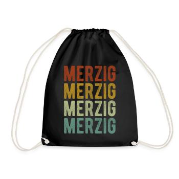 Merzig Stadt Retro Vintage - Turnbeutel - Schwarz - Vorne