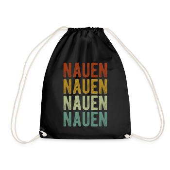 Nauen Stadt Retro Vintage - Turnbeutel - Schwarz - Vorne