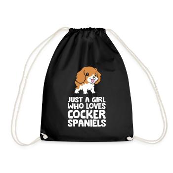 Just a Girl Who Loves Cocker Spaniels - Drawstring Bag - black - Front