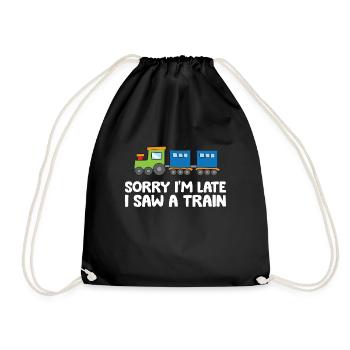 Désolé je suis en retard j’ai vu un train - Sac de sport léger - noir - Devant