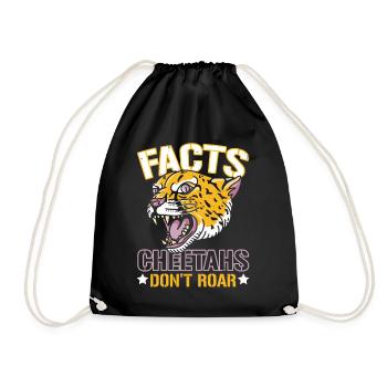 Facts Cheetahs Don't Roar Wildlife Zookeepers - Drawstring Bag - black - Front