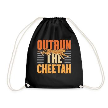 Outrun the Cheetah Wildlife Animal Zookeeper - Drawstring Bag - black - Front