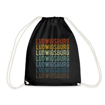 Ludwigsburg Stadt Retro Vintage - Turnbeutel - Schwarz - Vorne
