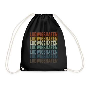 Ludwigshafen City Retro Vintage - Drawstring Bag - black - Front