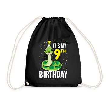 Snakes It's My 9th Birthday 9 Year Old Birthday - Turnbeutel - Schwarz - Vorne
