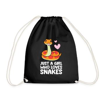 Just a Girl Who Loves Snakes Cute Snake - Turnbeutel - Schwarz - Vorne