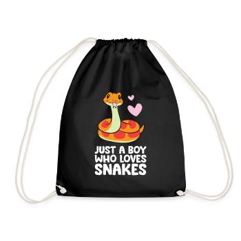 Just a Boy Who Loves Snakes Cute Snake - Turnbeutel - Schwarz - Vorne