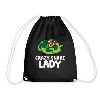 Crazy Snake Lady Les femmes aiment les serpents - Sac de sport léger - noir - Devant