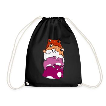Lesbian and gay pride Frog piles lesbian and - Drawstring Bag - black - Front