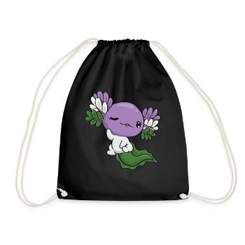 Genderqueer Pride Kawaii Axolotl Genderqueer Flagg - Sac de sport léger - noir - Devant