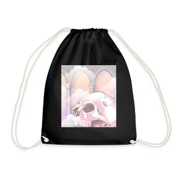 Angelcore Ästhetik Gothic Totenkopf Goth - Turnbeutel - Schwarz - Vorne