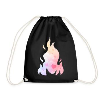 Angelcore Ästhetisches Feuer Flamme Herzen - Turnbeutel - Schwarz - Vorne