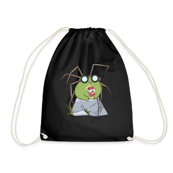 Biopunk Kawaii Frog Strawberry Milk - Drawstring Bag - black - Front