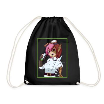 Biopunk Anime Girls Biopunk Aesthetic - Drawstring Bag - black - Front