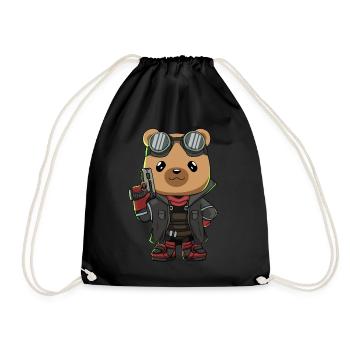 Biopunk Mignon Ours Kawaii Biopunk Esthétique - Sac de sport léger - noir - Devant