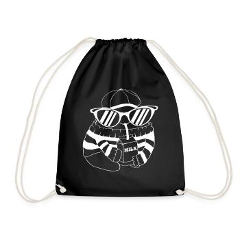 Beatnik Frog Milk Carton Retro Vintage - Drawstring Bag - black - Front